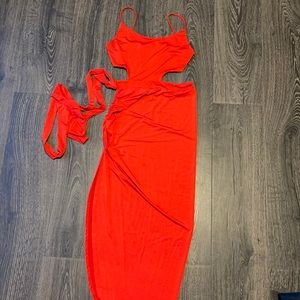 Red fashion nova dress